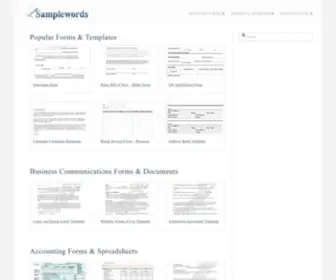Samplewords.com(Printable Business Forms) Screenshot
