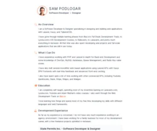 Sampodlogar.me(Sam Podlogar) Screenshot