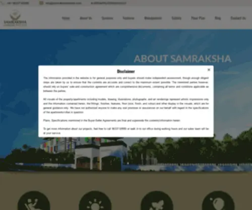 Samrakshahabitat.com(Samraksha Homes) Screenshot