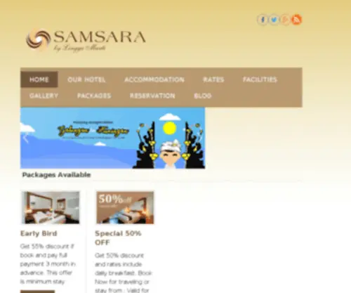 Samsarahotel.com(Hotel in Legian) Screenshot