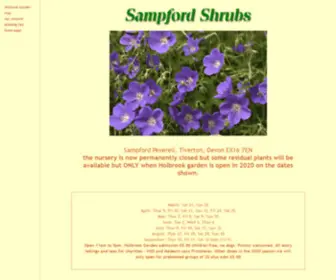 Samshrub.co.uk(Sampford Shrubs nursery and Holbrook Garden) Screenshot