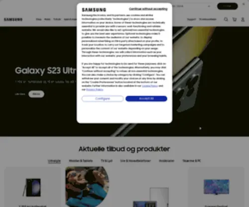 Samsung.dk(Samsung Danmark) Screenshot