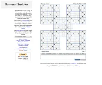 Samurai-Sudoku.com(Samurai Sudoku) Screenshot