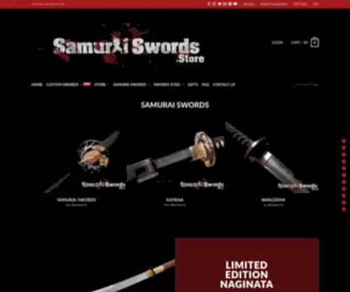 Samuraiswords.store(Samurai swords store) Screenshot