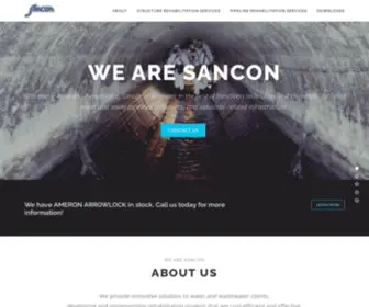 Sancon.com(Experts in the Rehabilitation of Water and Sewer Pipelines) Screenshot