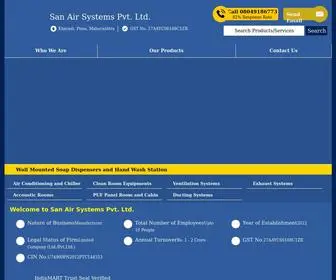 Sanairsystems.in(San Air Systems Pvt) Screenshot