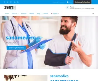 Sanamedico.ch(Bandagen und Orthesen Home) Screenshot