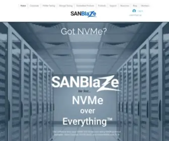 Sanblaze.com(SANBlaze Technology) Screenshot