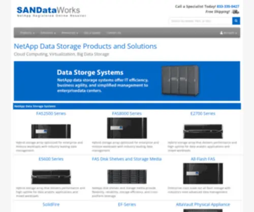 Sandataworks.com(NetApp Data Storage Products and Solutions) Screenshot