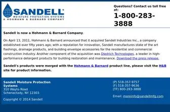 Sandellmfg.com(Sandell Moisture Protection Systems) Screenshot