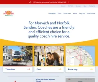 Sanderscoaches.com(For Norwich and Norfolk Sanders Coaches are a friendly and efficient choice for a quality coach hire service) Screenshot