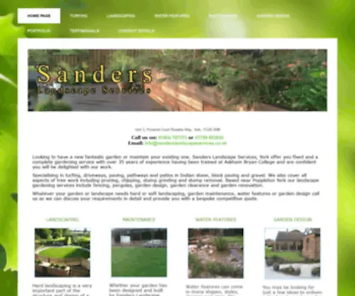 Sanderslandscapeservices.co.uk(Sanders Landscape Services York turfing hard soft landscaping garden design maintenance water features) Screenshot