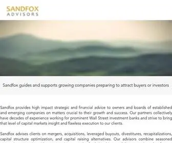 Sandfoxadvisors.com(Sandfox Advisors) Screenshot