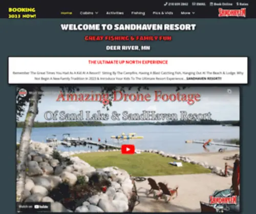 Sandhavenresort.com(Great Fishing & Family Fun) Screenshot