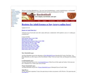 Sandiegobasketball.com(San Diego Basketball Leagues) Screenshot
