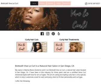 Sandiegocurlyhairstylist.com(Botticelli Vive Le Curl is a Natural Hair Salon in San Diego) Screenshot