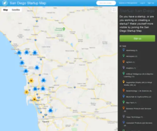 Sandiegostartupmap.com(San Diego Startup Map) Screenshot