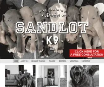 Sandlotk9.com(In Home Dog Training & Dog Boarding Los Angeles & Orange County) Screenshot