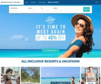 Sandoshotels.com(Sandos Hotels & Resorts) Screenshot