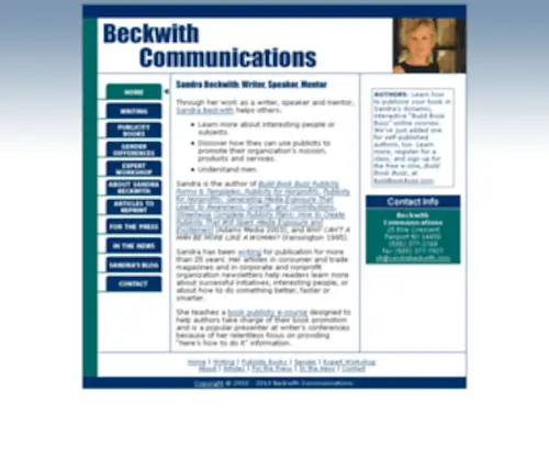 Sandrabeckwith.com(Beckwith Communications) Screenshot