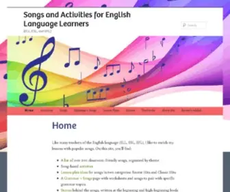 Sandraheyersongs.com((ELL, ESL, and EFL)) Screenshot