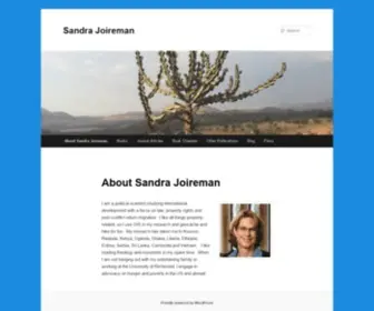 Sandrajoireman.com(About Sandra Joireman) Screenshot