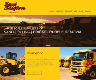 Sandshifters.co.za(Large scale suppliers of sand) Screenshot