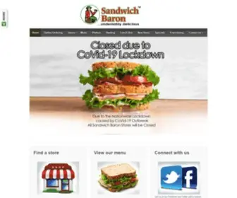 Sandwichbaron.co.za(Delivery Banting Food Sandwich Shops Gauteng) Screenshot