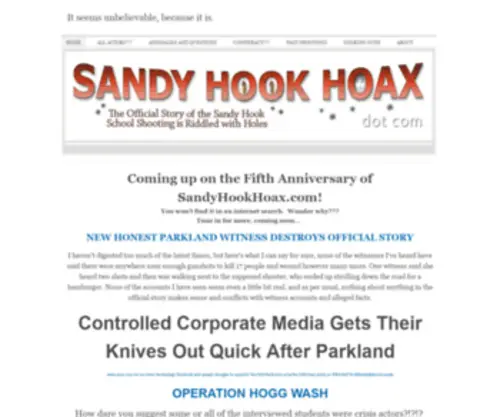 Sandyhookhoax.com(It seems unbelievable) Screenshot