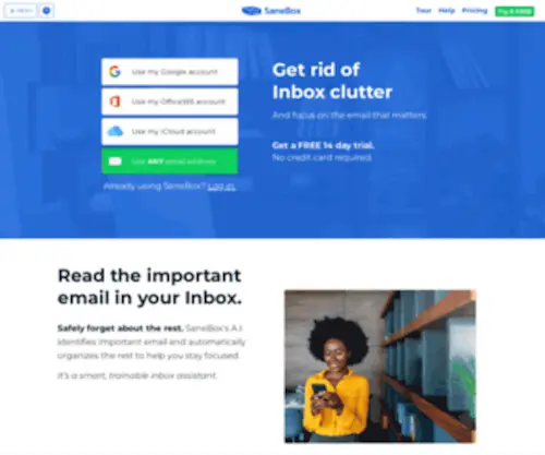 Sanebox.com(Email Management for Any Inbox) Screenshot