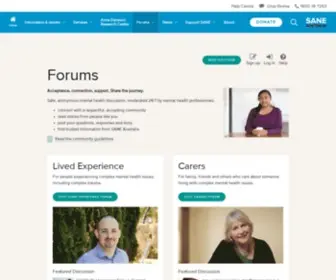 Saneforums.org(Mental Health Support Forum In Australia) Screenshot