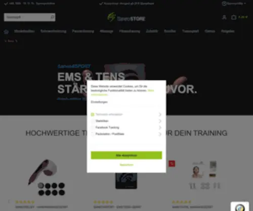 Saneo-Line.com(Saneo bietet hochwertige EMS & TENS Geräte für Dein Training) Screenshot