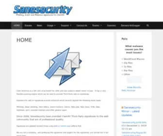 Sanesecurity.org(WordPress) Screenshot