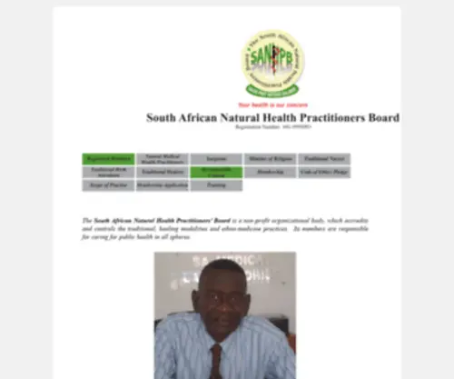 Sanhpb.co.za(SA Natural Health Practitioners) Screenshot