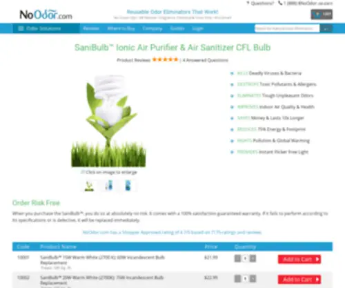 Sanibulb.com(Natural Odor Eliminators that Really Work) Screenshot