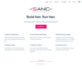 Sanic.dev(Next generation Python web server/framework) Screenshot