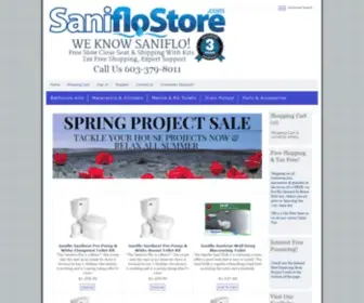 Saniflostore.com(Saniflo UpFlush Toilets) Screenshot