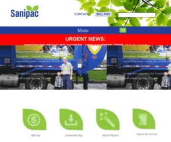 Sanipac.com(Garbage Collection in Eugene & Springfield) Screenshot