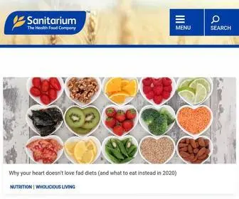 Sanitarium.com.au(Sanitarium Health Food Company) Screenshot