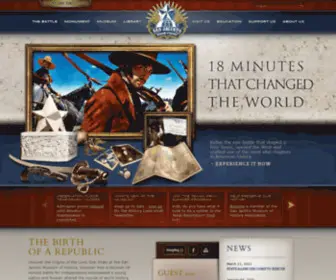 Sanjacinto-Museum.org(The site of the Battle of San Jacinto in 1836) Screenshot