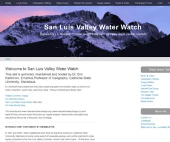 Sanluisvalleywaterwatch.com(Digital Library & Research on Water Issues in the San Luis Valley) Screenshot