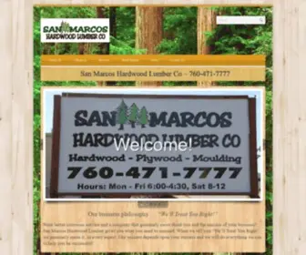 Sanmarcoslumber.com(Wholesale Hardwood Lumber to the Trade in San Marcos) Screenshot