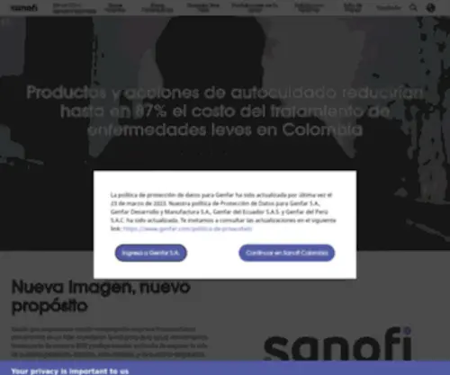 Sanofi.com.co(Descubre Sanofi) Screenshot