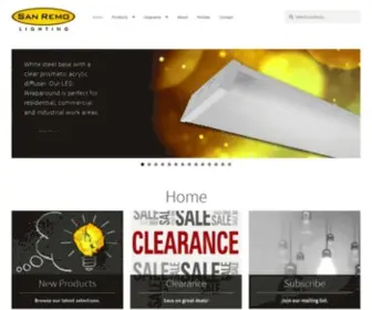 Sanremolighting.com(San Remo Lighting offers affordable residential & industrial lighting for contractors and builders in Ontario and across Canada) Screenshot