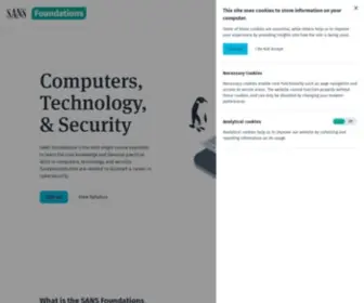 Sans-Foundations.com(Learn the theory and practical skills to kick start your cyber career in SANS Foundations) Screenshot