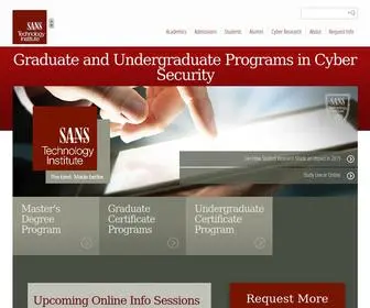 Sans.edu(Graduate and Undergraduate Programs in Cybersecurity) Screenshot
