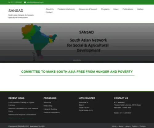 Sansad.org.in(South Asian Network for Social & Agricultural Development) Screenshot