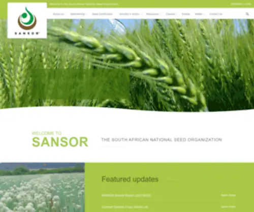 Sansor.org(South African National Seed Organization) Screenshot