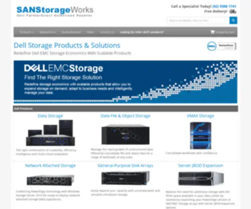 Sanstorageworks.com.au(Dell Storage Products & Solutions) Screenshot