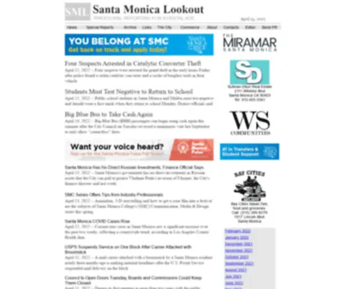 Santamonicalookout.com(Santa Monica Lookout) Screenshot